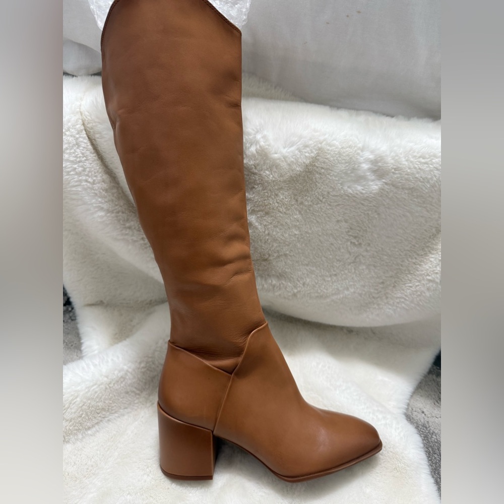 Nordstrom Novalentina Tan Over the Knee leather Boots